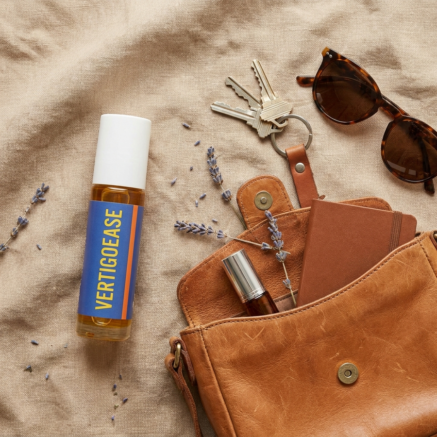 El roll-on dentro de un bolso, junto a las llaves y las gafas