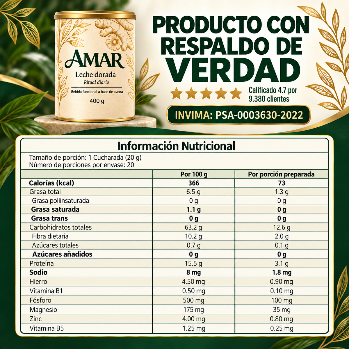 AMAR Leche Dorada 400 g