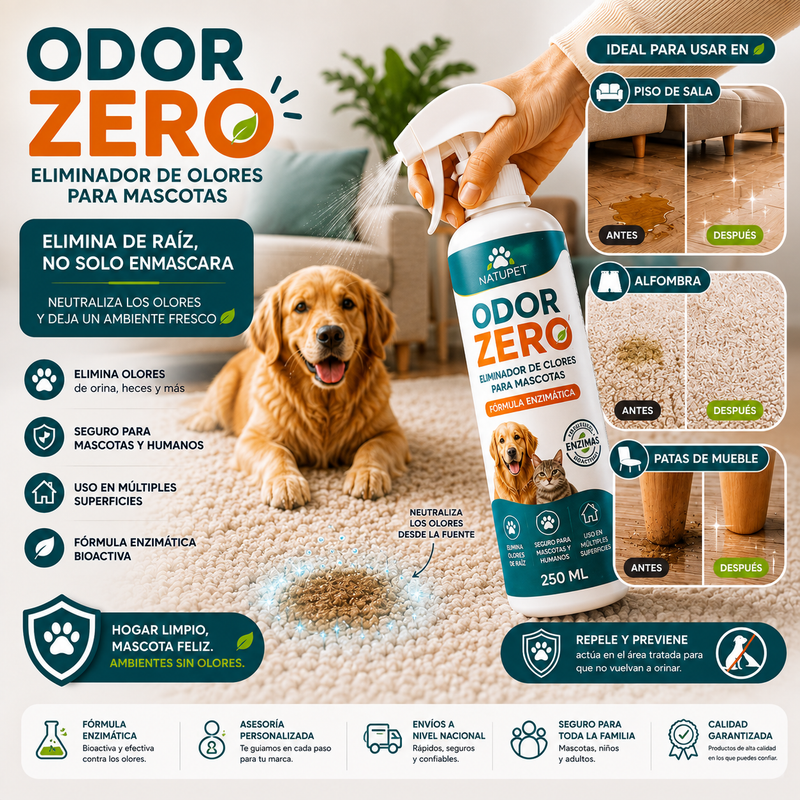 ODOR ZERO — Eliminador de Olores para Mascotas 250ml