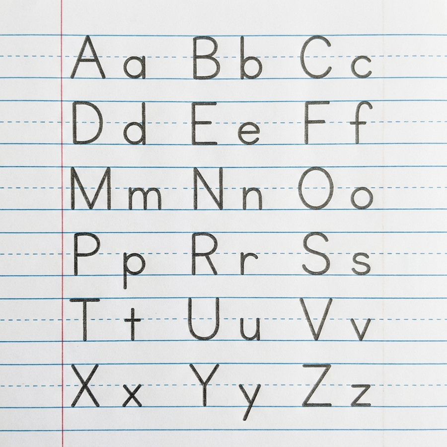 Hoja con letras de niño ya ordenadas y parejas